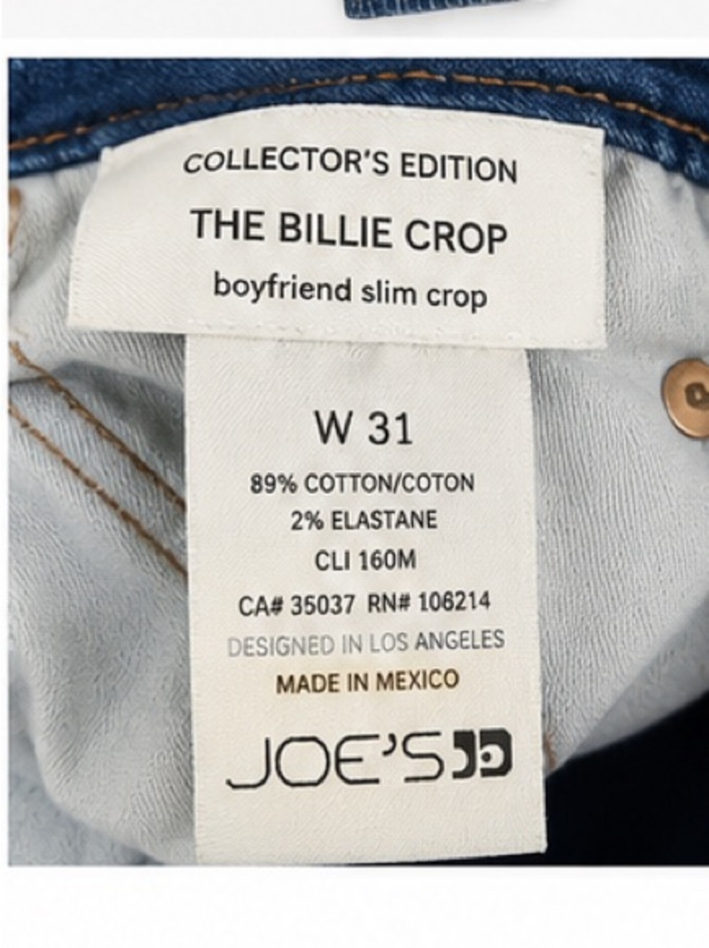 Joe's Jeans Medium Blue Cropped Boyfriend Jeans - Picture 5 of 5